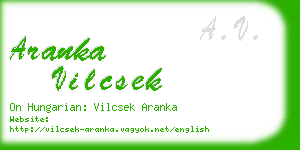 aranka vilcsek business card
